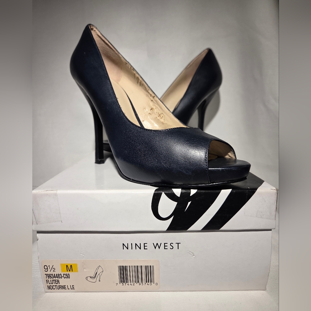 Nine West Women's Black Peep Toe Heels